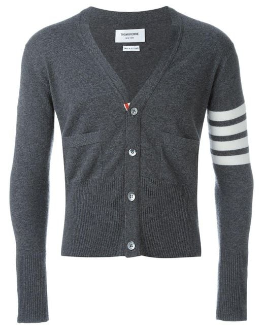 Thom Browne 4 Bar Cashmere Cardigan in Blue für Herren