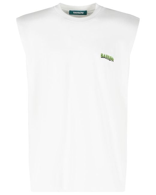 Barrow White Cotton Tank Top