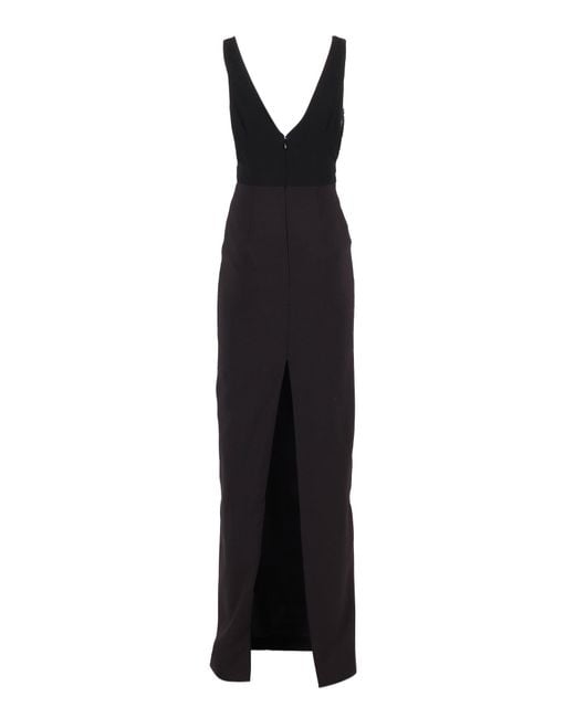 Elisabetta Franchi Black Form-Fitting Dress With Clean Lines