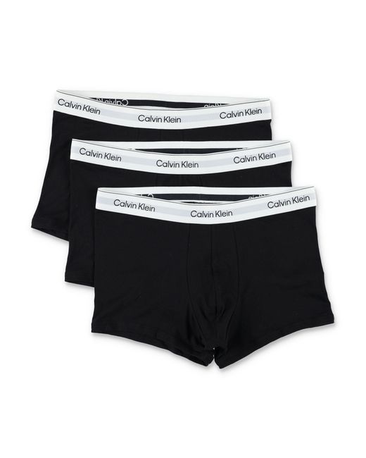 Calvin Klein Black 3-Pack Icon Cotton Stretch Trunks for men