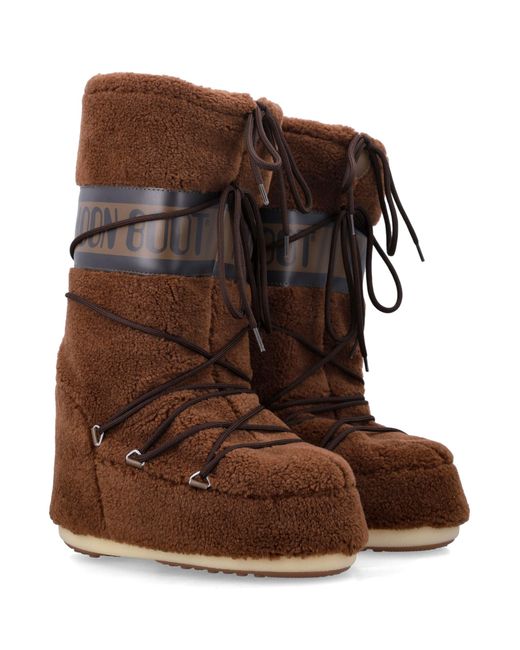 Moon Boot Brown Icon Fleece Knee-High Boots