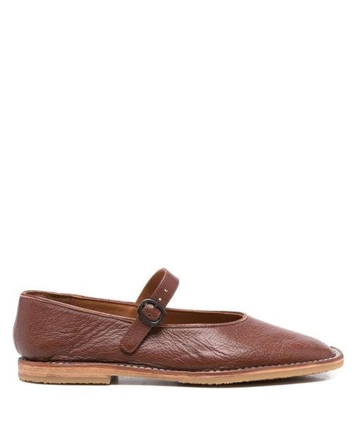 Hereu Brown Brava Leather Ballets
