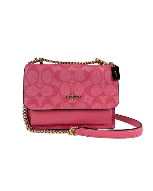 COACH (c9946) Klare Small Pink Lemonade Signature Coated Canvas