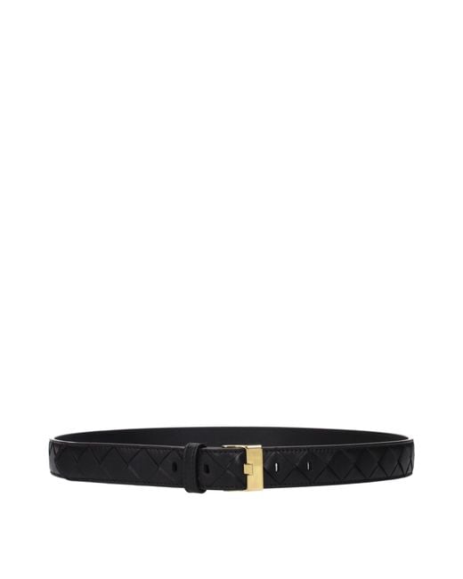 Bottega Veneta Black Leather Belt