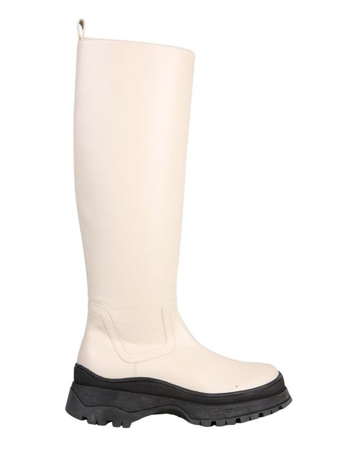 Staud White Bow Tall Boots