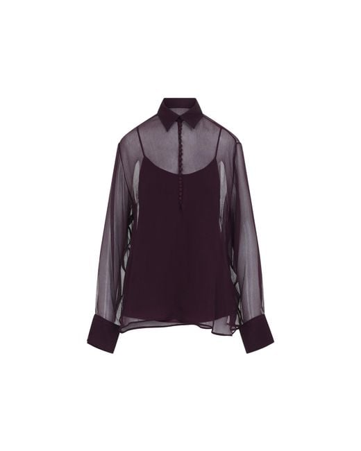 Ermanno Scervino Purple Winetasting Silk Shirt