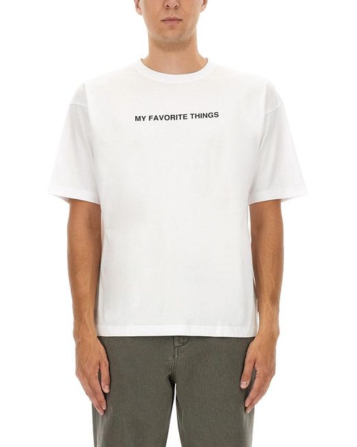 Aspesi White T Shirt With "My Favorite Things" Print