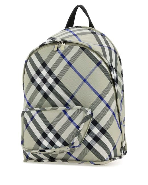 Burberry Gray Nylon Shield Backpack for men