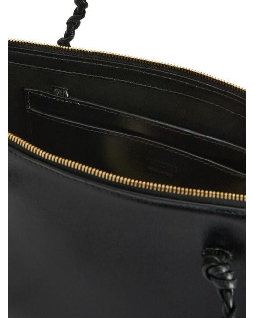 Jil Sander Black Tangle Leather Shoulder Bag