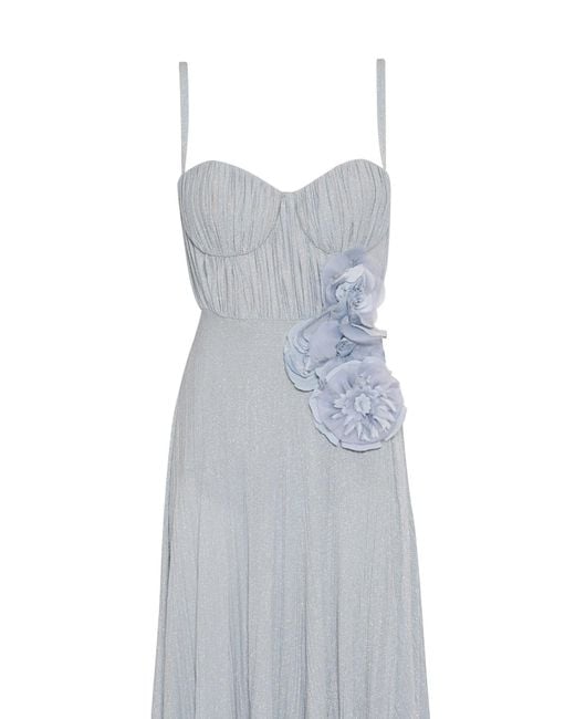 Elisabetta Franchi White Sweetheart Neckline Maxi Dress