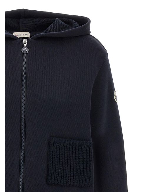 Moncler Gebreide Zakken Hoodie in het Blue