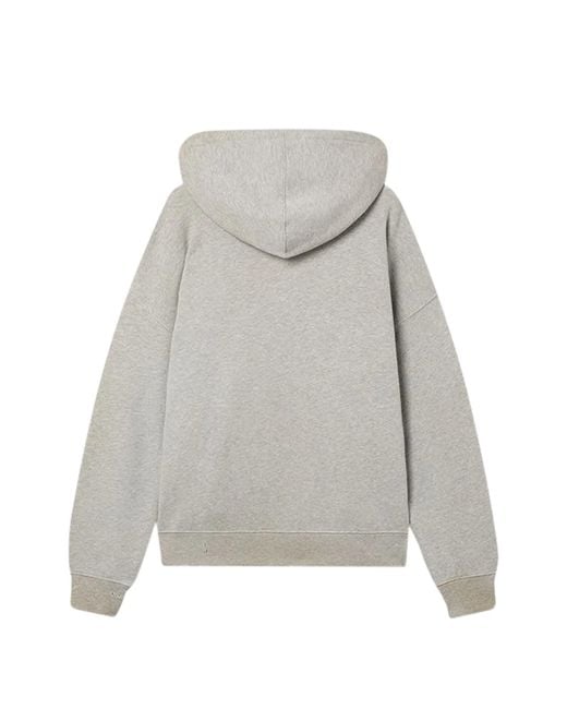 Golden Goose Deluxe Brand Gray Journey Hoodie Slub Cotton Heavy Fleece Vintage Treatment With Print