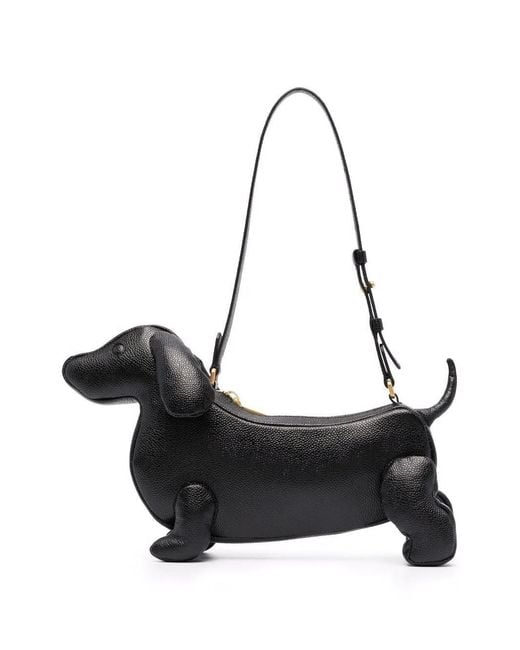 Thom Browne Black Hector Baguette Bag In Pebble Grain Leather