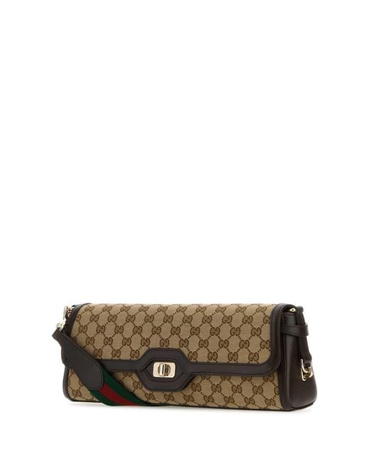 Gucci Gray Original Gg Fabric Medium Luce Shoulder Bag