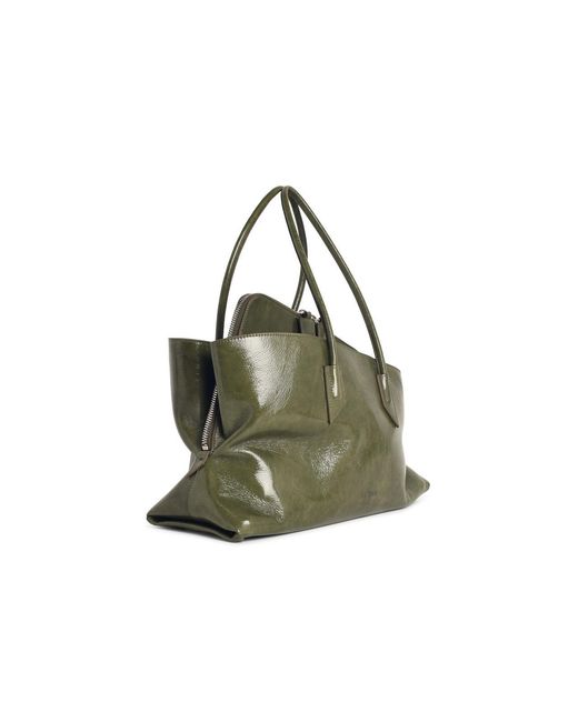 The Attico Green Medium 'La Passeggiata' Leather Bag