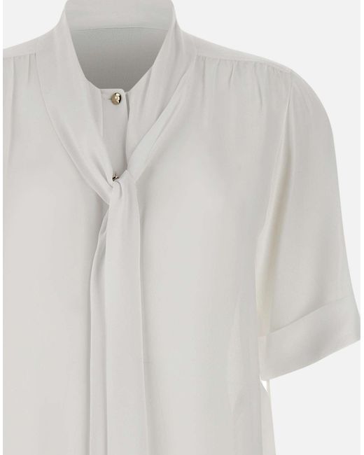 Liu Jo White Viscose Blouse With Bow