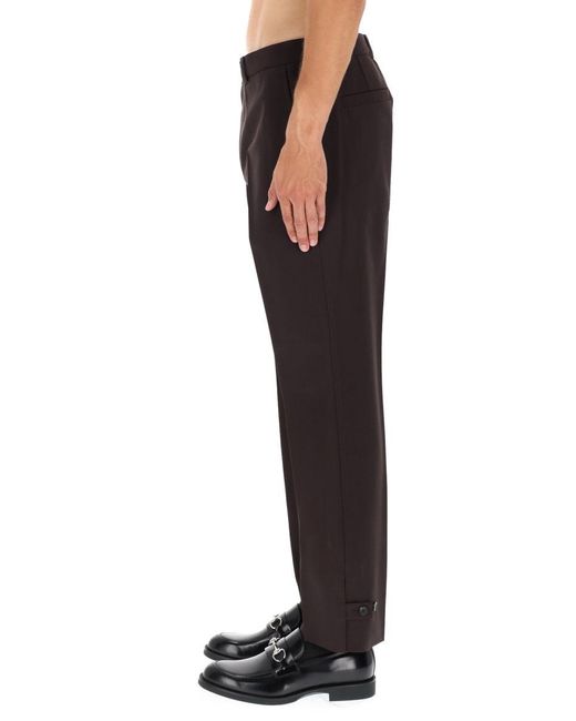 Gucci Black Wool Gabardine Pants for men