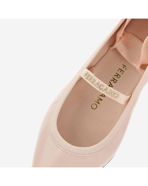 Carice Ballet Chaussures en cuir rose Ferragamo en coloris Pink