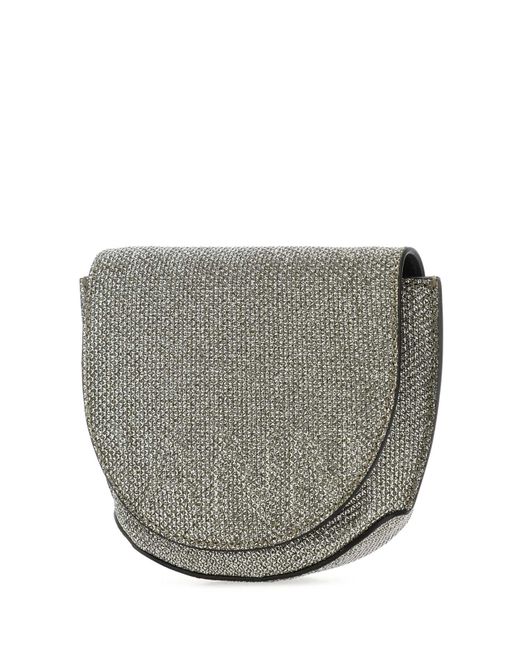 Ganni Gray Polyester Nano Banner Crossbody Bag for men