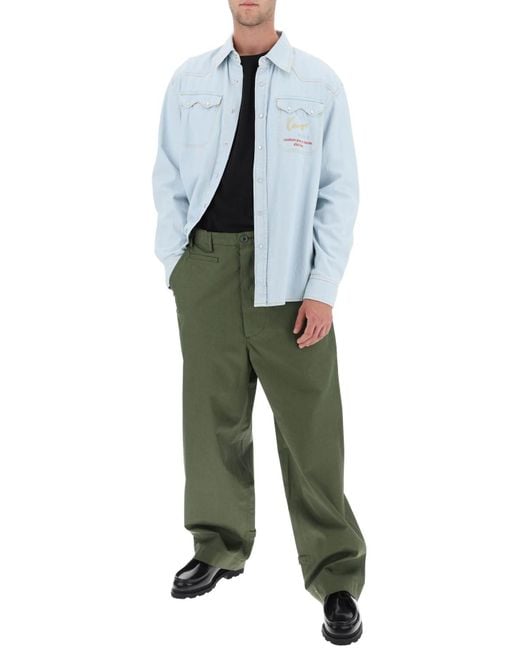 Pantalon surdimensionné en coton KENZO pour homme en coloris Green