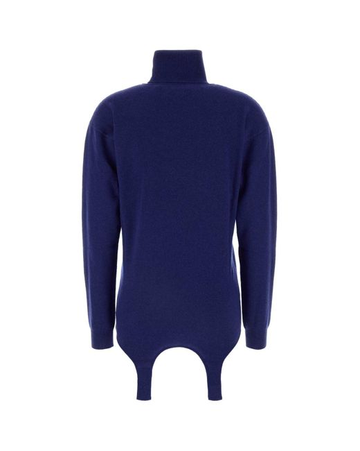 Saint Laurent Blue Cashmere Knitwear