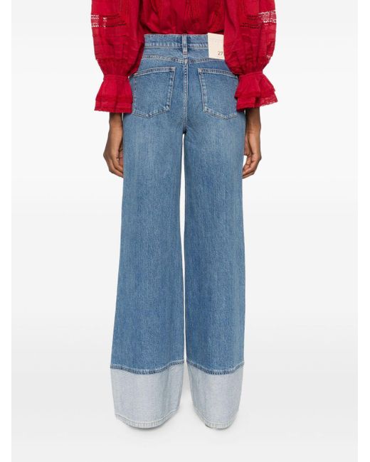 Alice + Olivia Blue Klare Blaue Wide Leg Jeans