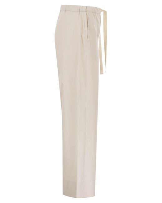 Max Mara Natural Smmargento Cotton Drawstring Trousers