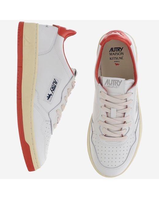 Autry White Medialist Maison Kitsuné X Low Sneakers for men