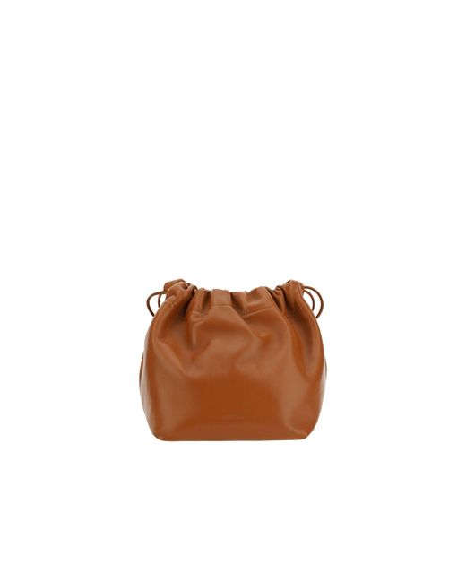 Jil Sander Brown Leather Shoulder Bag