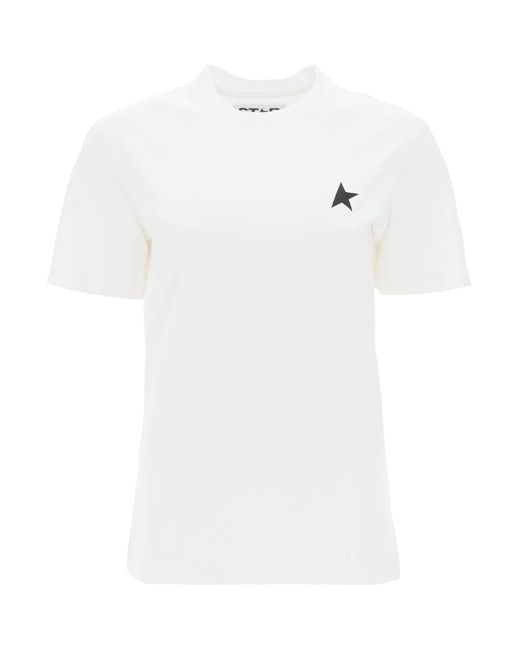 Golden Goose Deluxe Brand White Golden Gans reguläres T -Shirt mit Sternlogo
