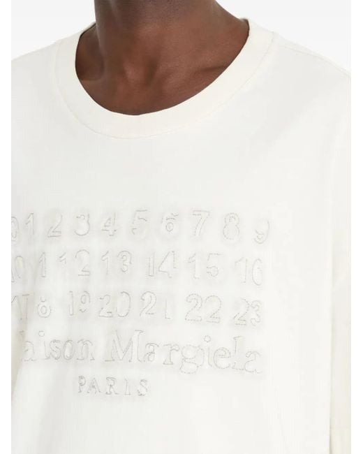 Maison Margiela T -Shirt mit Zahlen Motiv in White für Herren