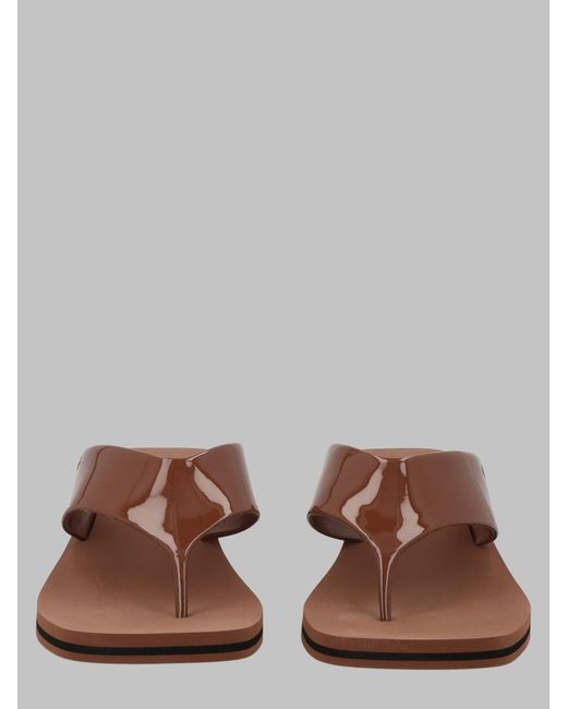 Chloé Brown Thong Sandals With 4.5 Cm Heel