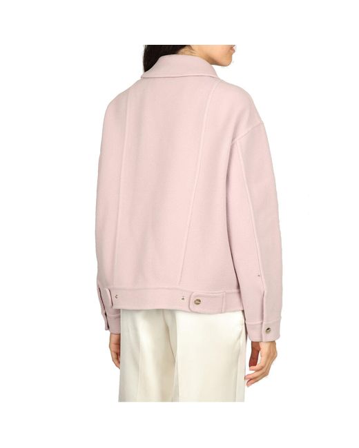 Herno Pink Wool Biker Jacket