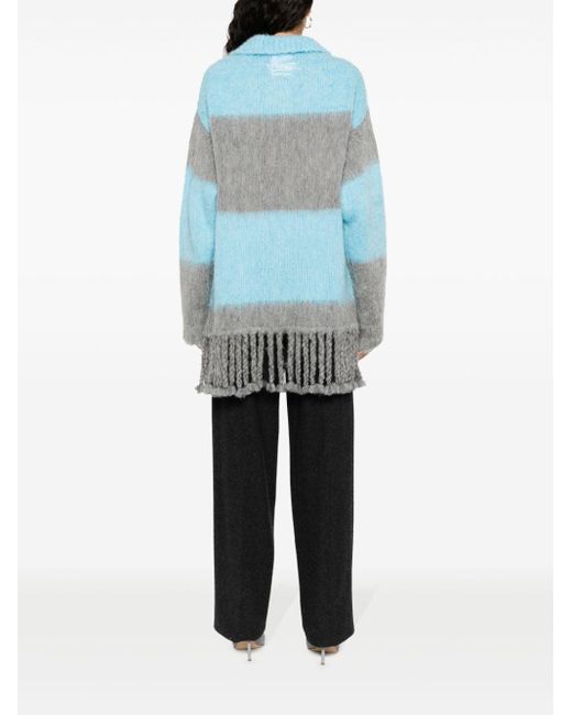 Etro Blue Striped Wool Blend Polo Shirt