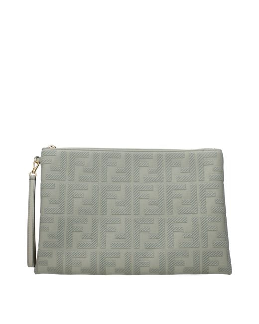 Fendi Gray Pochette Donna Tessuto Verde/Tè Verde