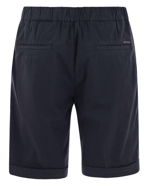 Peserico Blue Stretch Cotton Shorts