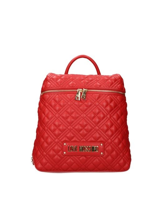 Love Moschino Red Zaini E Marsupi Donna Poliuretano Rosso/Rossetto