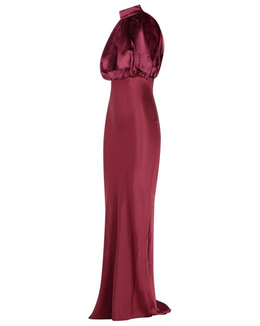 ROTATE BIRGER CHRISTENSEN Red Kalina' Burgundy Silk Dress