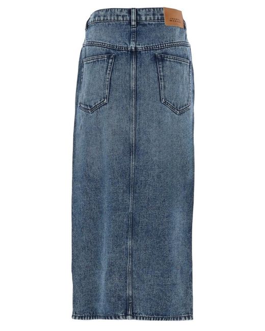 Isabel Marant Blue Solid Midi Skirt