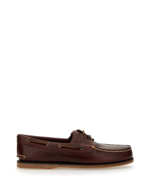 Timberland Brown Smooth Leather Sneakers for men