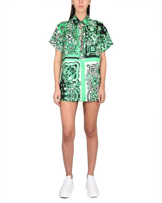 RED Valentino Green Carre Bandana Shirt