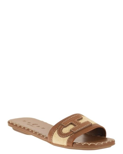 Hogan White H685 Flat Sandals