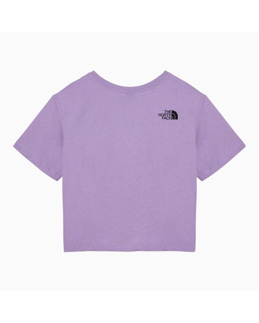 The North Face Purple Lilac Cotton Cropped T Shirt With Logo
