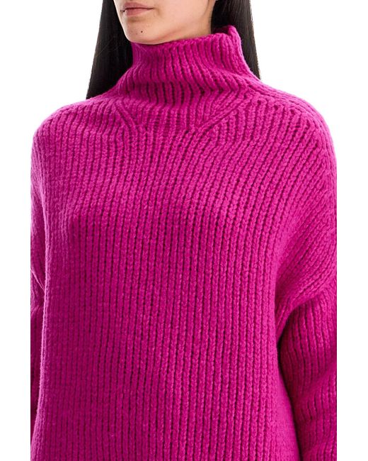 Lanvin Pink High-Neck Wool Sweater