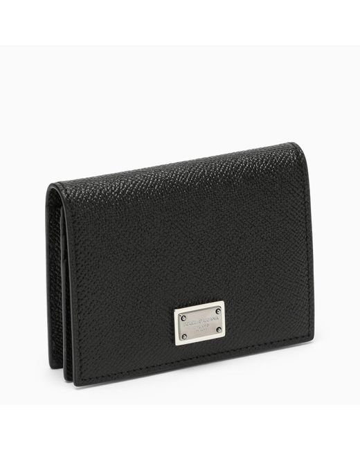 Dolce & Gabbana Black Leder Dauphine Brieftasche für Herren