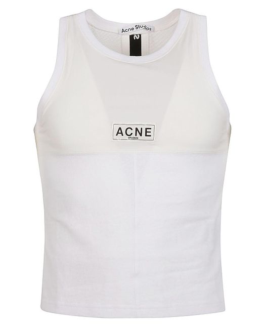 Acne Logo Tanktop in het White