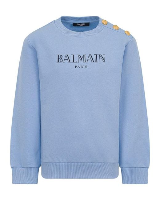 Balmain Blue Jersey With Logo
