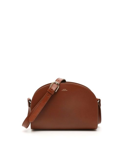 A.P.C. Demi Lune Crossbody Bag Brown Leather Lyst