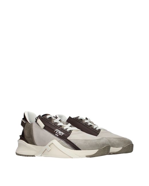 Fendi Gray Sneakers Flow Fabric for men