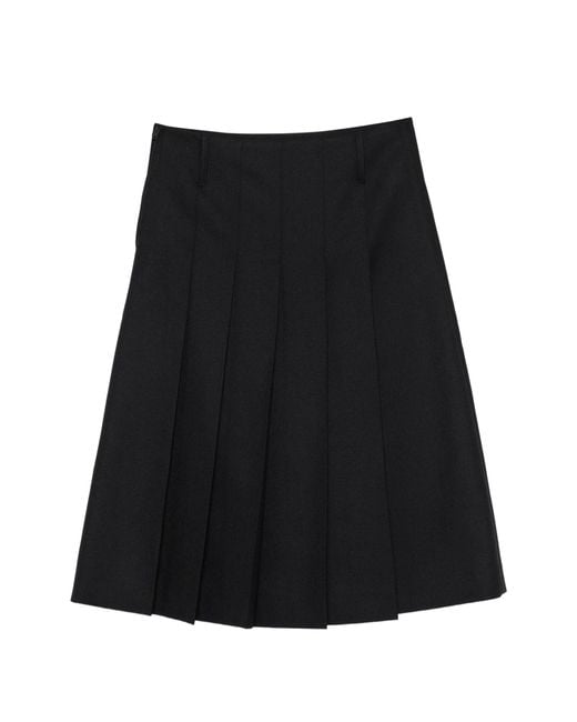 A.P.C. Black Jupe Longue Plissée
